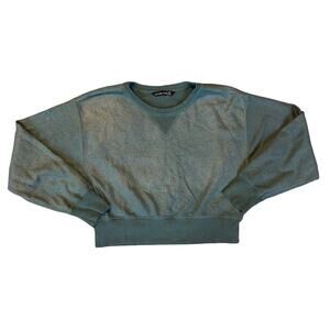Abercrombie & Fitch Cropped Crewneck Sweater Green Metallic Women’s Size Medium